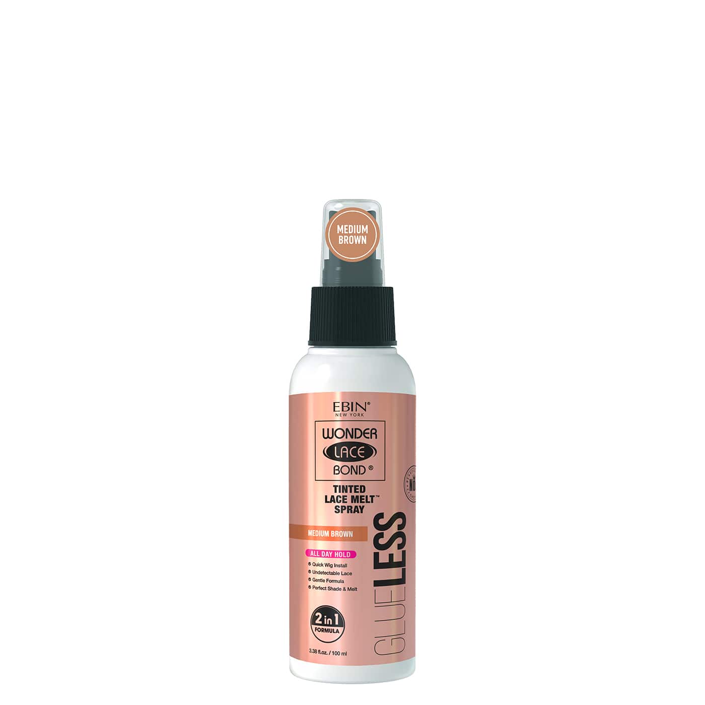 Wonder Lace Bond GLUELESS - Tinted Lace Melt Spray: Medium Brown