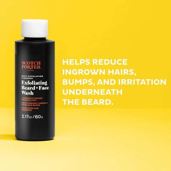 Scotch Porter Exfoliating Beard And Face Cleanser For Men, 2.17oz