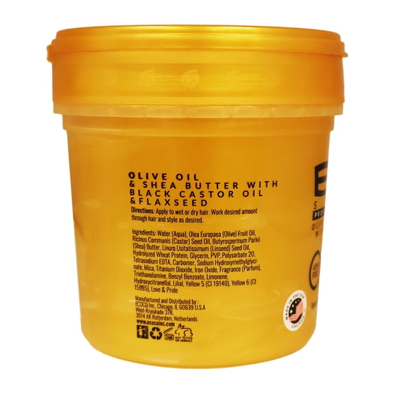 Eco Style Professional Styling Gel Black Castor & Flaxseed Oil Olive Oil And She Butter