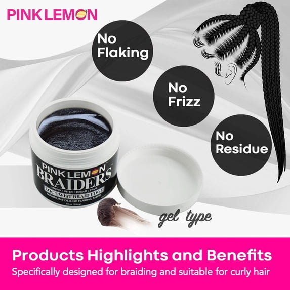 Pink Lemon Braiders Lock Twist Braid Edge - 5oz