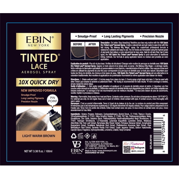Ebin Wonder Lace Bond Tinted Lace Melt Spray Light Warm Brown
