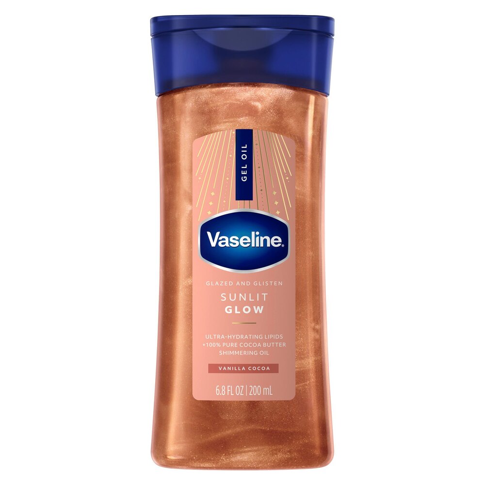 Vaseline Glazed & Glisten Sunlit Glow Shimmering Body Oil - Vanilla Cocoa