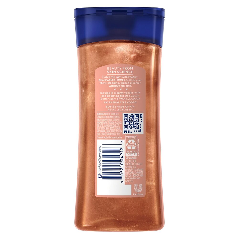 Vaseline Glazed & Glisten Sunlit Glow Shimmering Body Oil - Vanilla Cocoa
