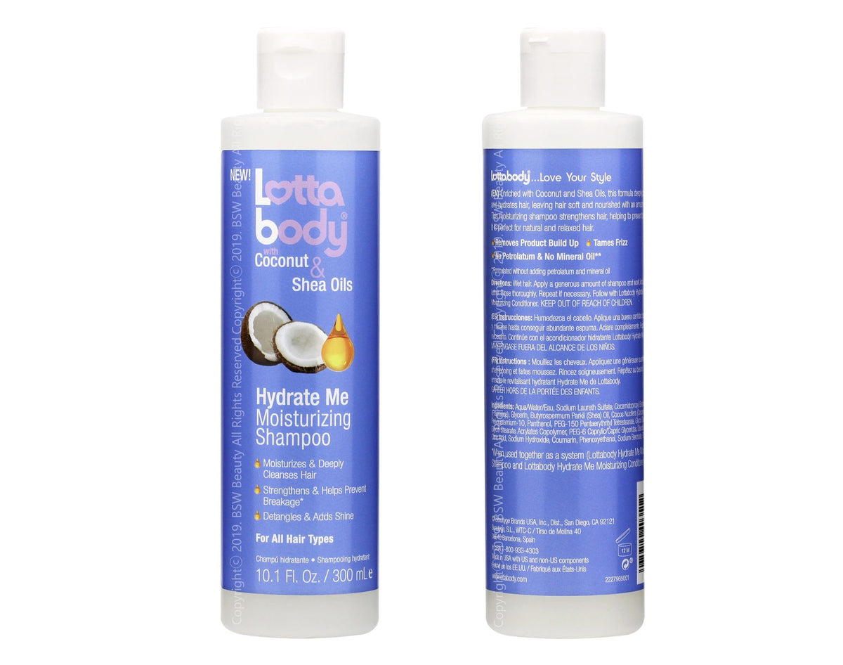 Lottabody Coconut & Shea Oils Hydrate Me Moisturizing Shampoo 10.1oz