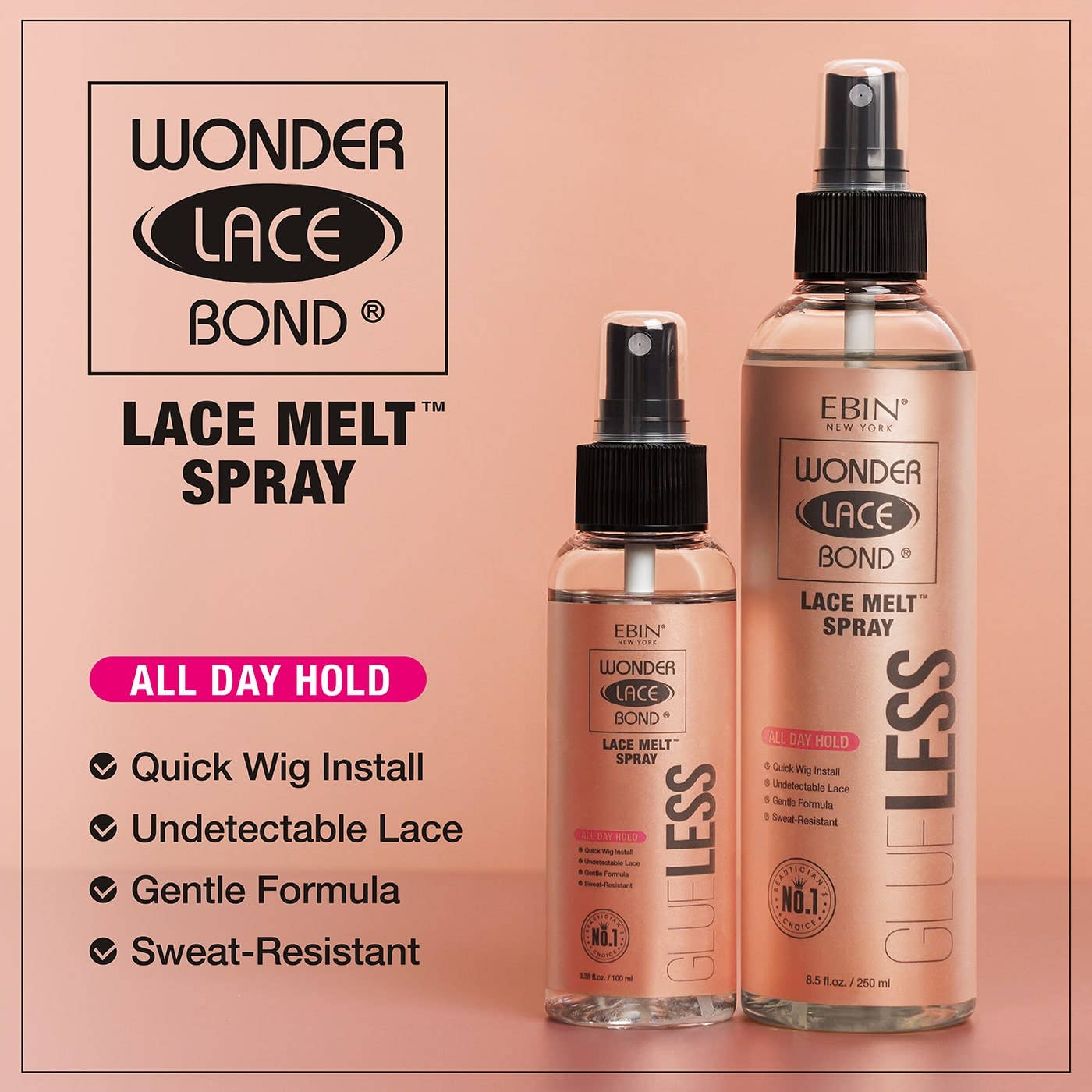 Wonder Lace Bond GLUELESS - Lace Melt Spray: 8.5oz (250ml)