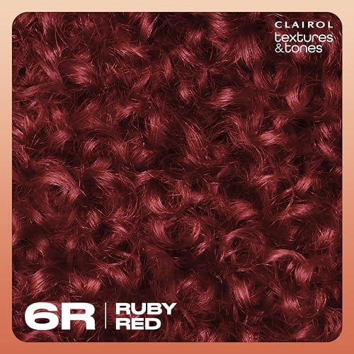 Clairol Textures & Tones Hair Dye Ammonia-Free Permanent Hair Color Creme, 6R Ruby Rage
