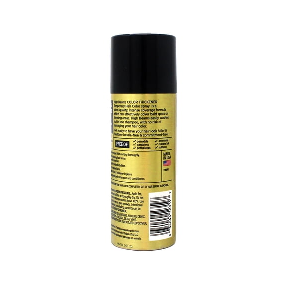 High Beams Temporary Spray On Hair Color Thickener, 10 Jet Black, 2.7 Oz