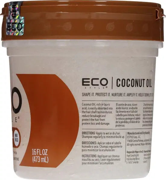 Eco Style Professional Styling Gel Coconut Oil Max Oil
