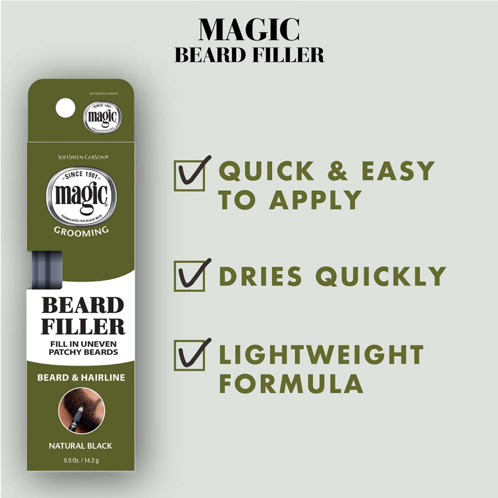 SoftSheen Carson Magic Grooming Beard Filler Pencil Brush for Men, 0.05oz