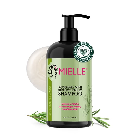 Mielle Organics Rosemary Mint Shampoo and Conditioner with Strengthening Hair Oil, 12oz