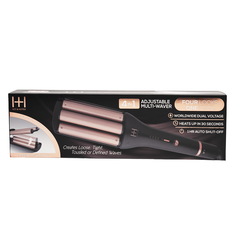 Hot & Hotter 4 in 1 Adjustable Multi-Waver Curling Iron/Wand