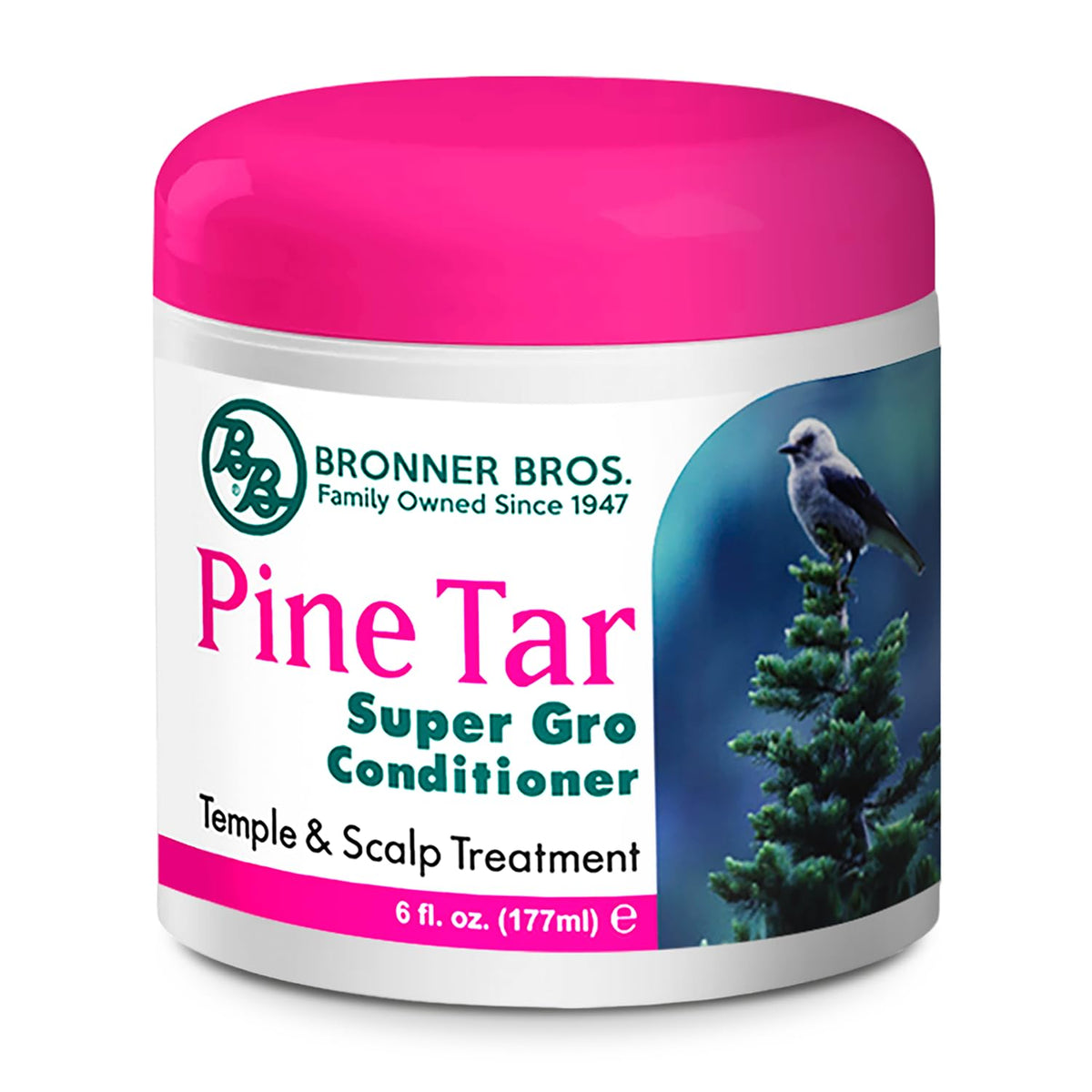 Bronner Bros Pine Tar Super Gro Conditioning Temple & Scalp Treatment for Dandruff, 6oz