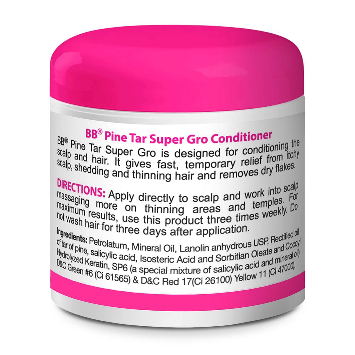 Bronner Bros Pine Tar Super Gro Conditioning Temple & Scalp Treatment for Dandruff, 6oz