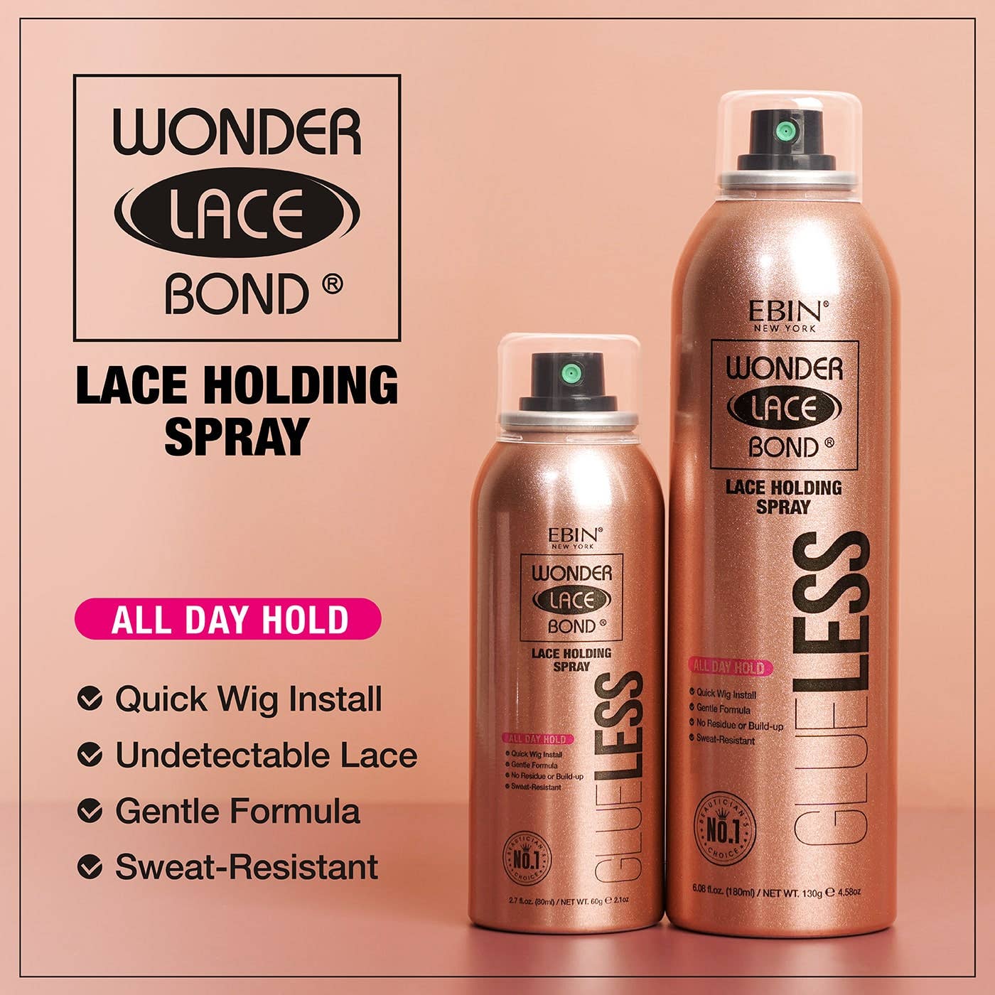 Wonder Lace Bond GLUELESS - Lace Holding Spray: 6.08oz (180ml)