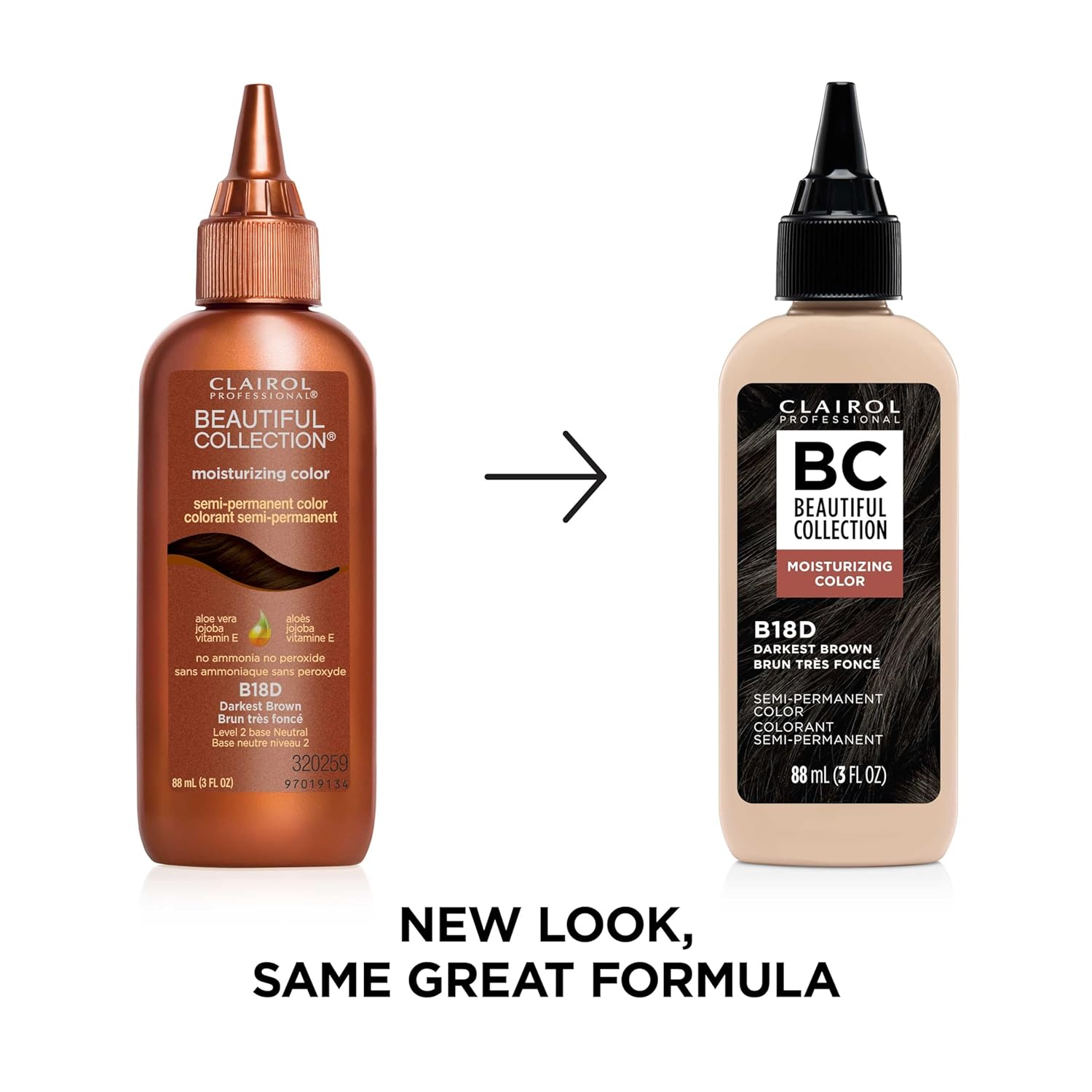 Clairol Beautiful Collection Advanced Gray Solution Hair Color, B18D Darkest Brown, 3oz
