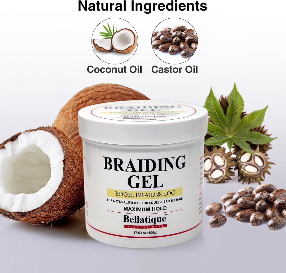 BELLATIQUE Professional Braiding Gel Maximum Hold Gel 17.63oz