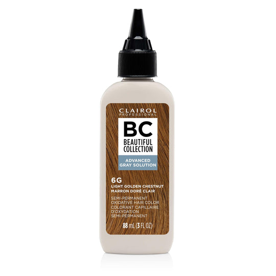 Clairol Beautiful Collection Advanced Gray Solution Hair Color, 6G Light Golden Chestnut, 3oz