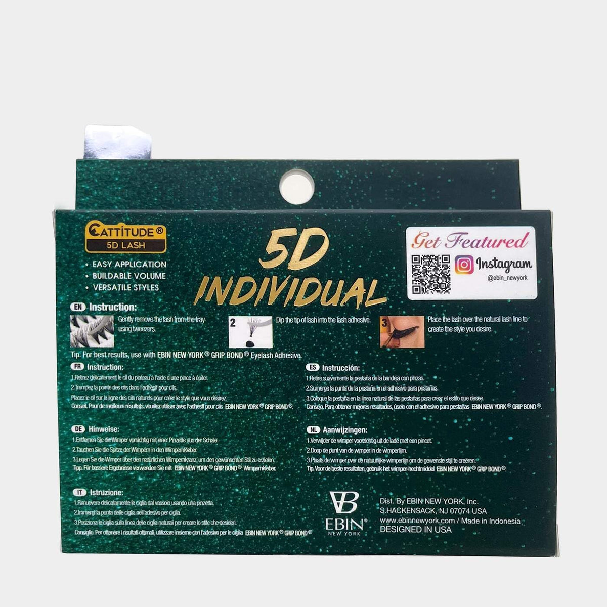 Cattitude 5D Individual Lash- Short Knot-Free EyeLashes I5L004