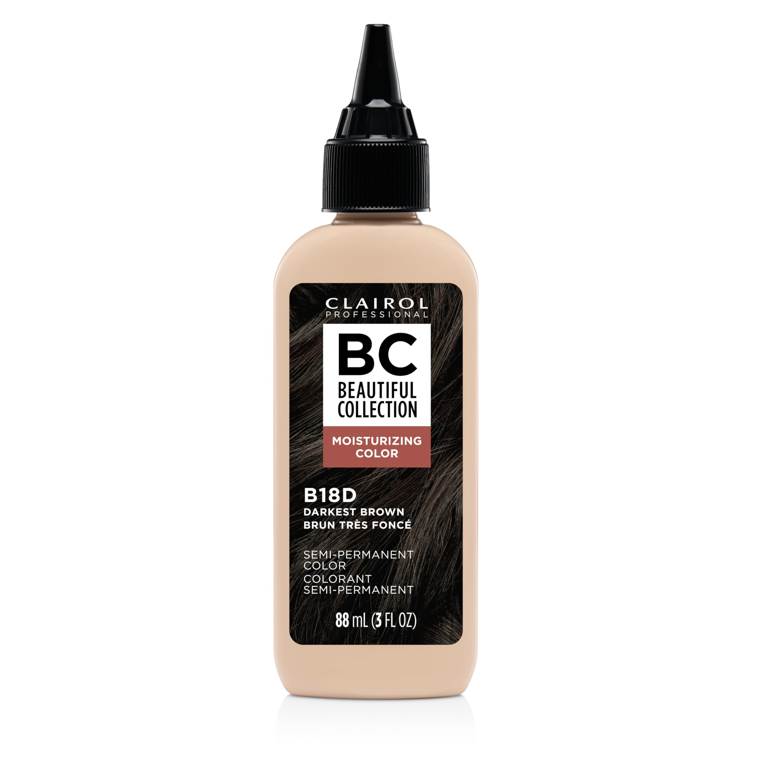 Clairol Beautiful Collection Advanced Gray Solution Hair Color, B18D Darkest Brown, 3oz