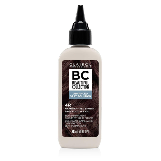 Clairol Beautiful Collection Advanced Gray Solution Hair Color, 4R Mahogany Red Brown, 3oz