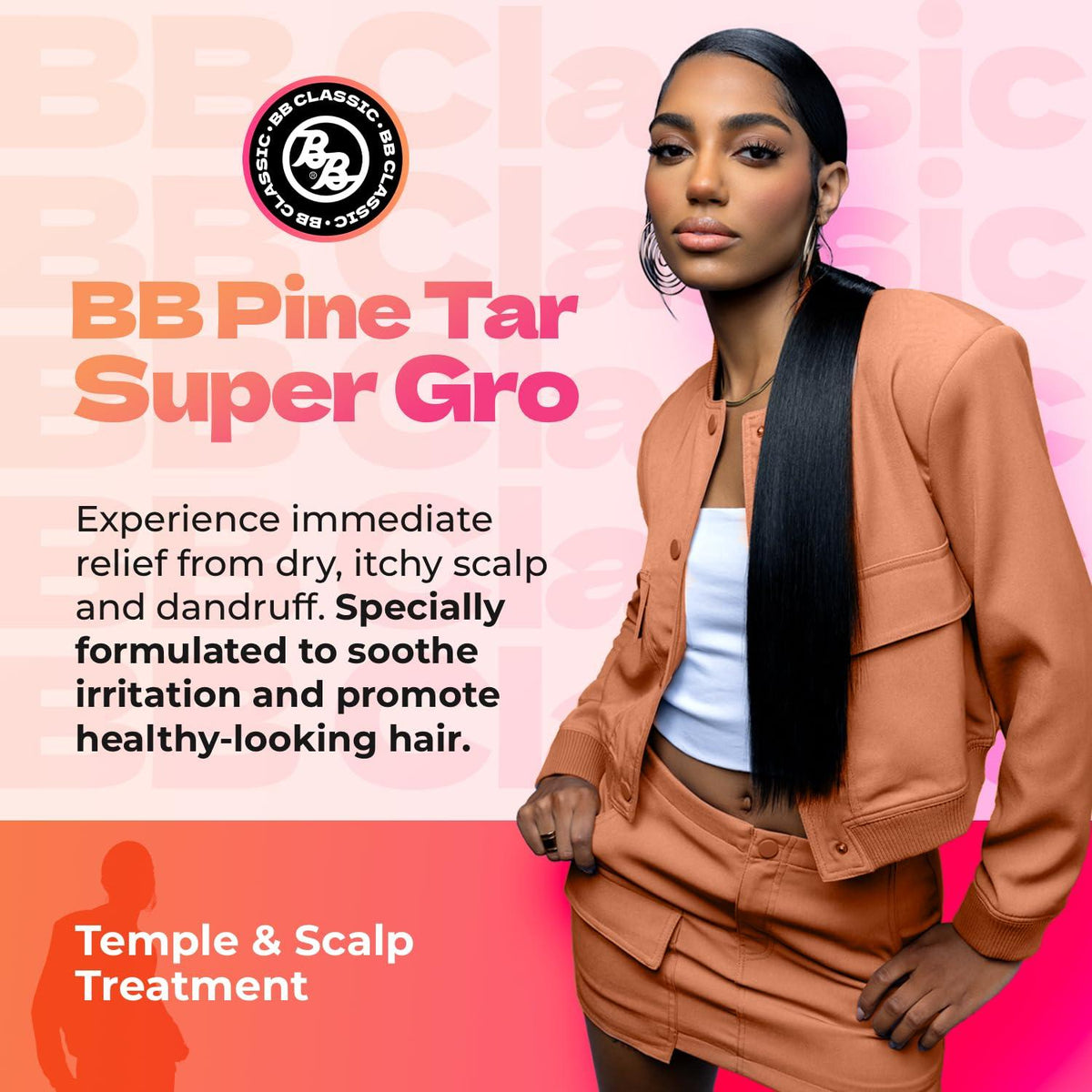Bronner Bros Pine Tar Super Gro Conditioning Temple & Scalp Treatment for Dandruff, 6oz
