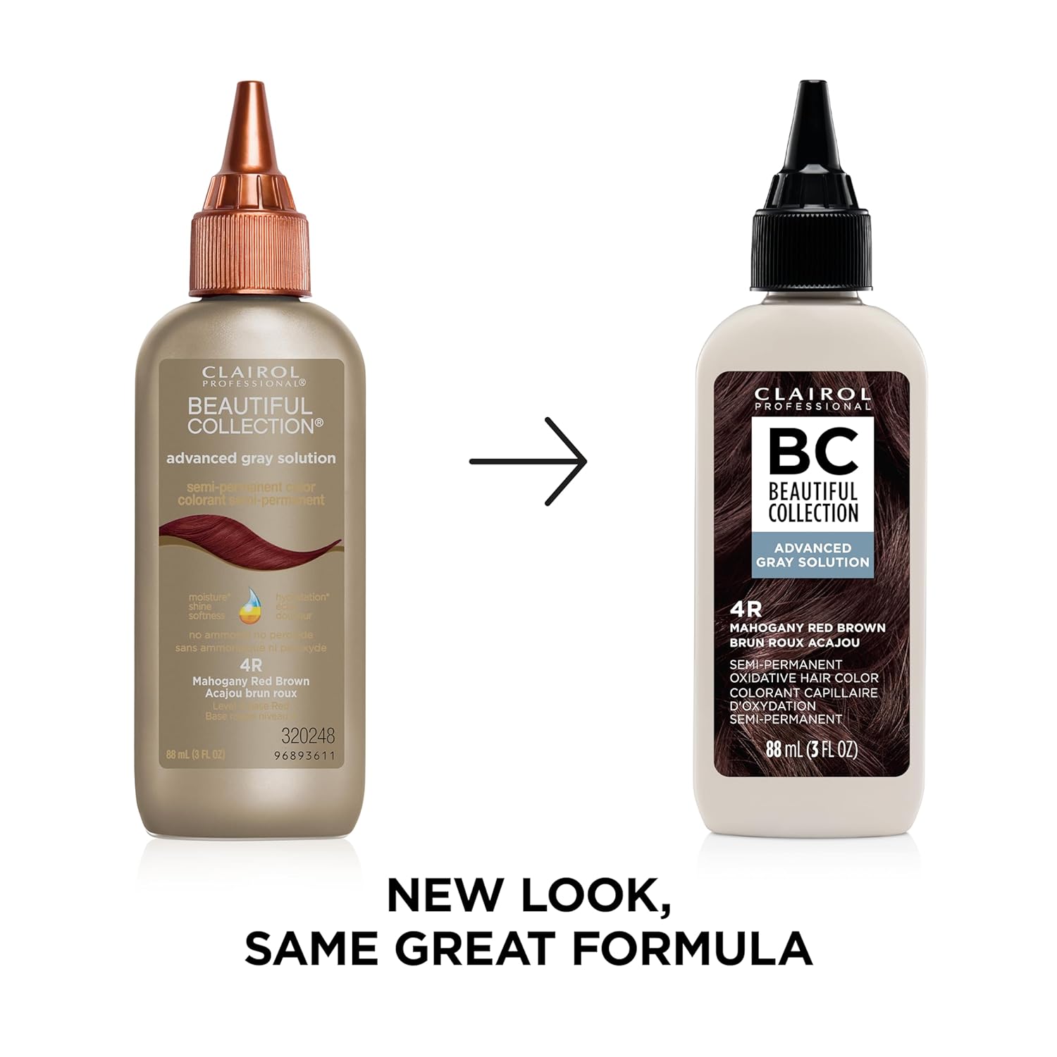 Clairol Beautiful Collection Advanced Gray Solution Hair Color, 4R Mahogany Red Brown, 3oz