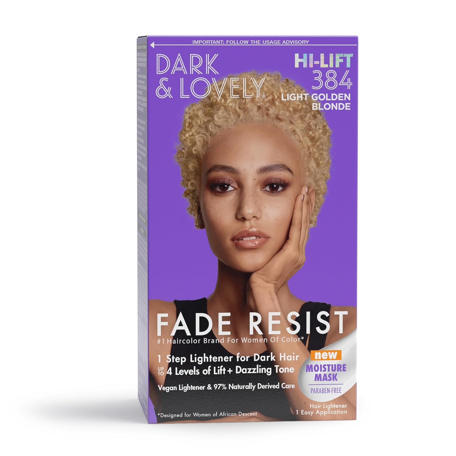 Dark & Lovely Fade Resist Permanent Hair Color, 384 Light Golden Blonde