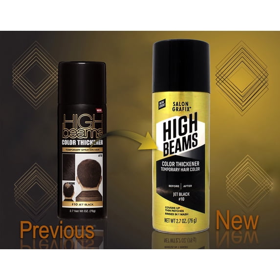 High Beams Temporary Spray On Hair Color Thickener, 10 Jet Black, 2.7oz