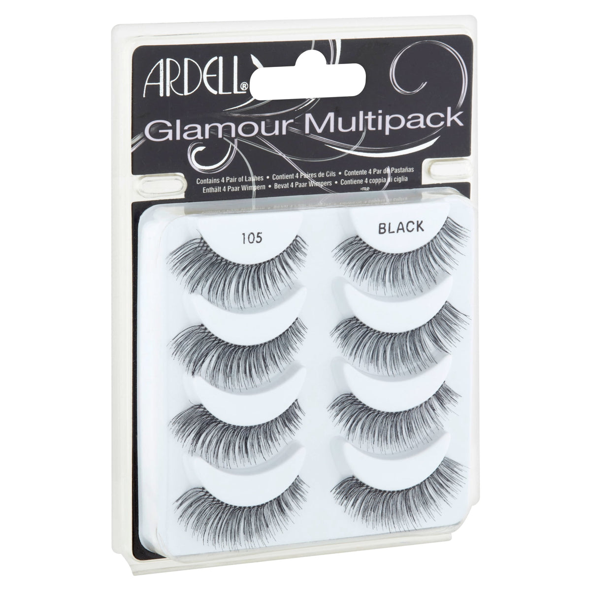 Ardell Eyelashes ~ Glamour Multipack, 4 Pairs, 105, Black