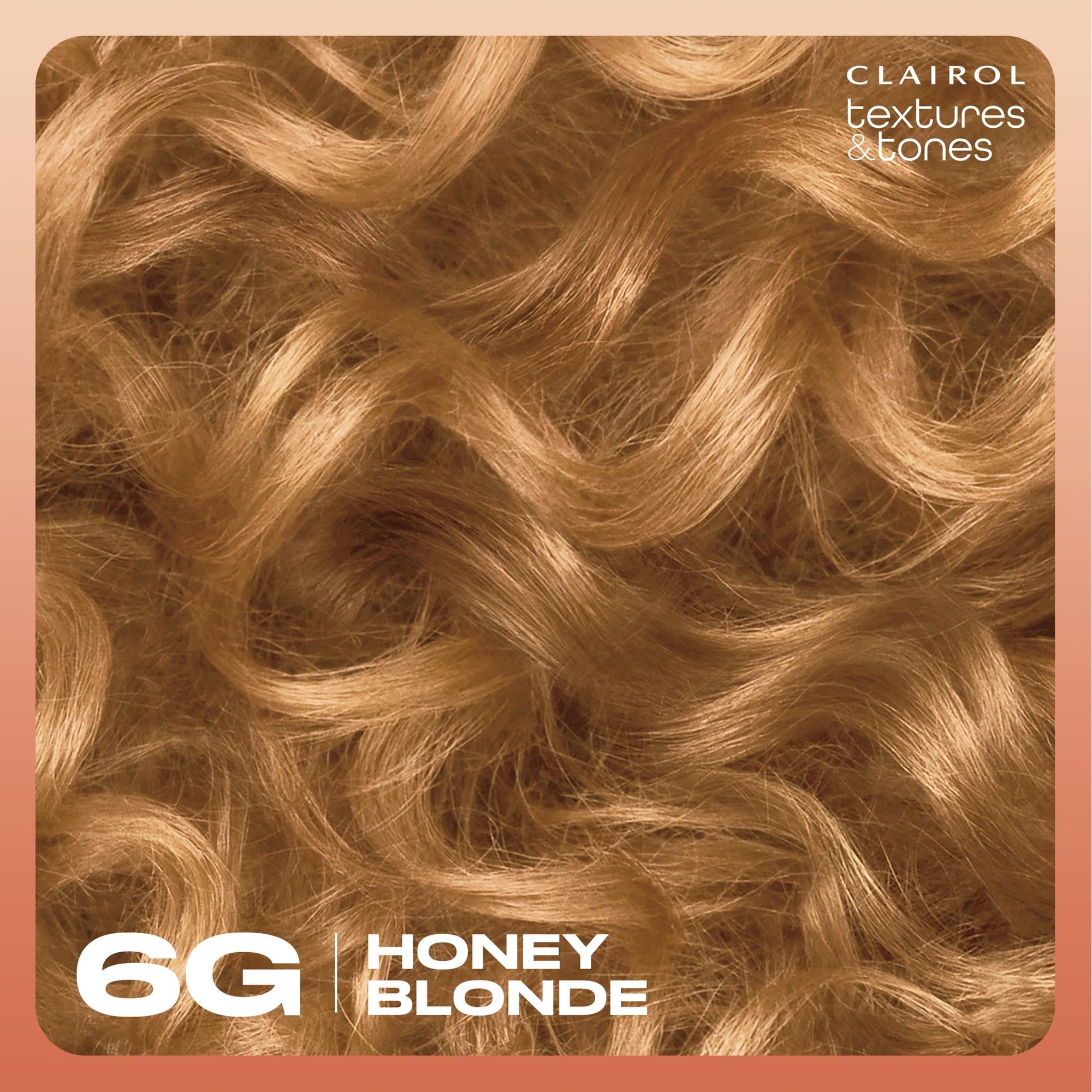 Clairol Textures & Tones Hair Dye Ammonia-Free Permanent Hair Color Creme, 6G Honey Blonde, 1 Application