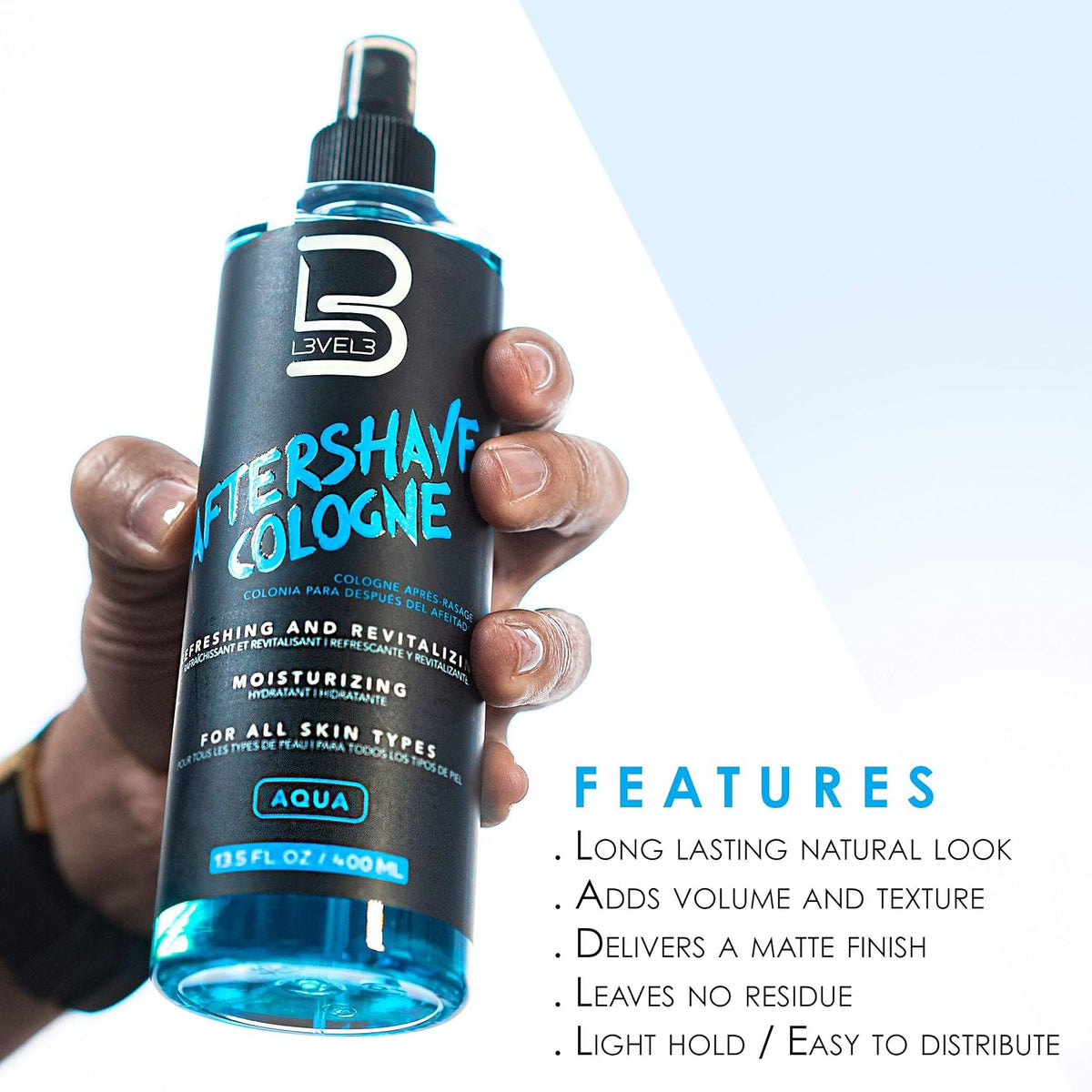 L3 Level 3 Aftershave Cologne Spray for Men, Aqua, 13.5oz