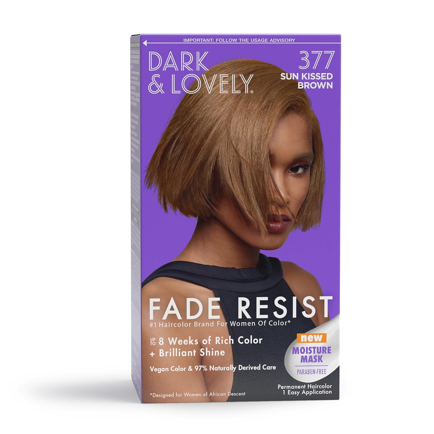 Dark & Lovely Fade Resist Permanent Hair Color, 377 Sun Kissed Brown