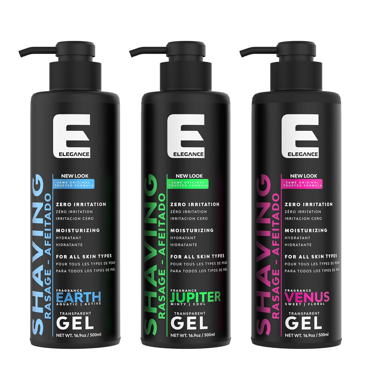 E Elegance Barber Accessories - Floral Venus Fragrance Transparent Shaving Gel For Men 16.9oz