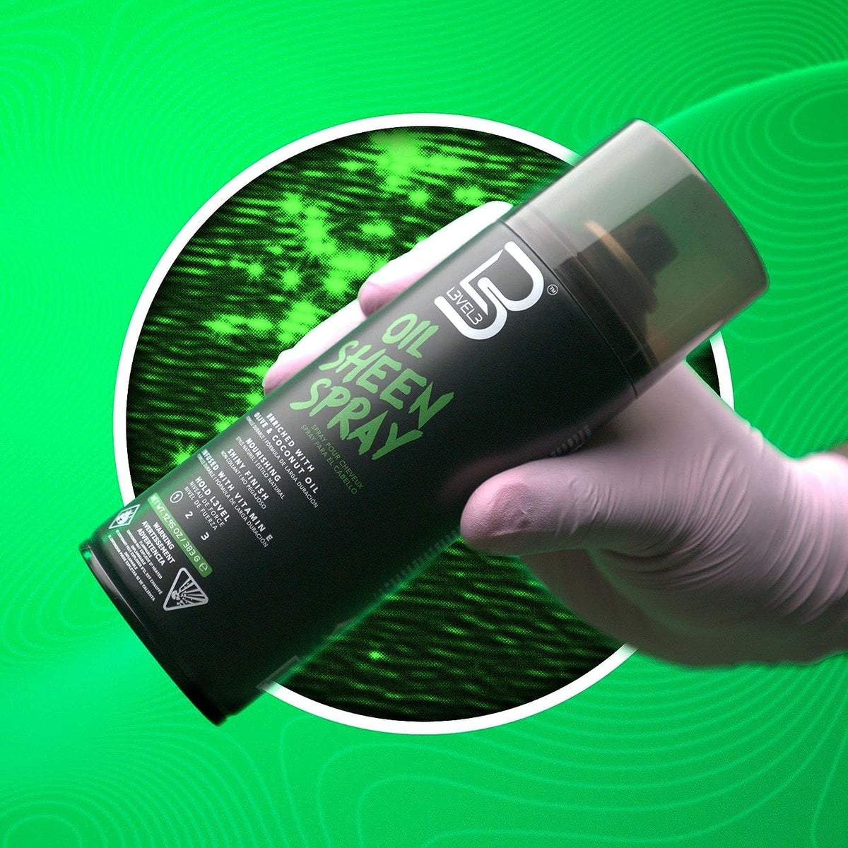 L3 Level 3 Oil Sheen Spray - Adds Shine to Hair After Styling - Infused with Vitamin E, 12.95oz