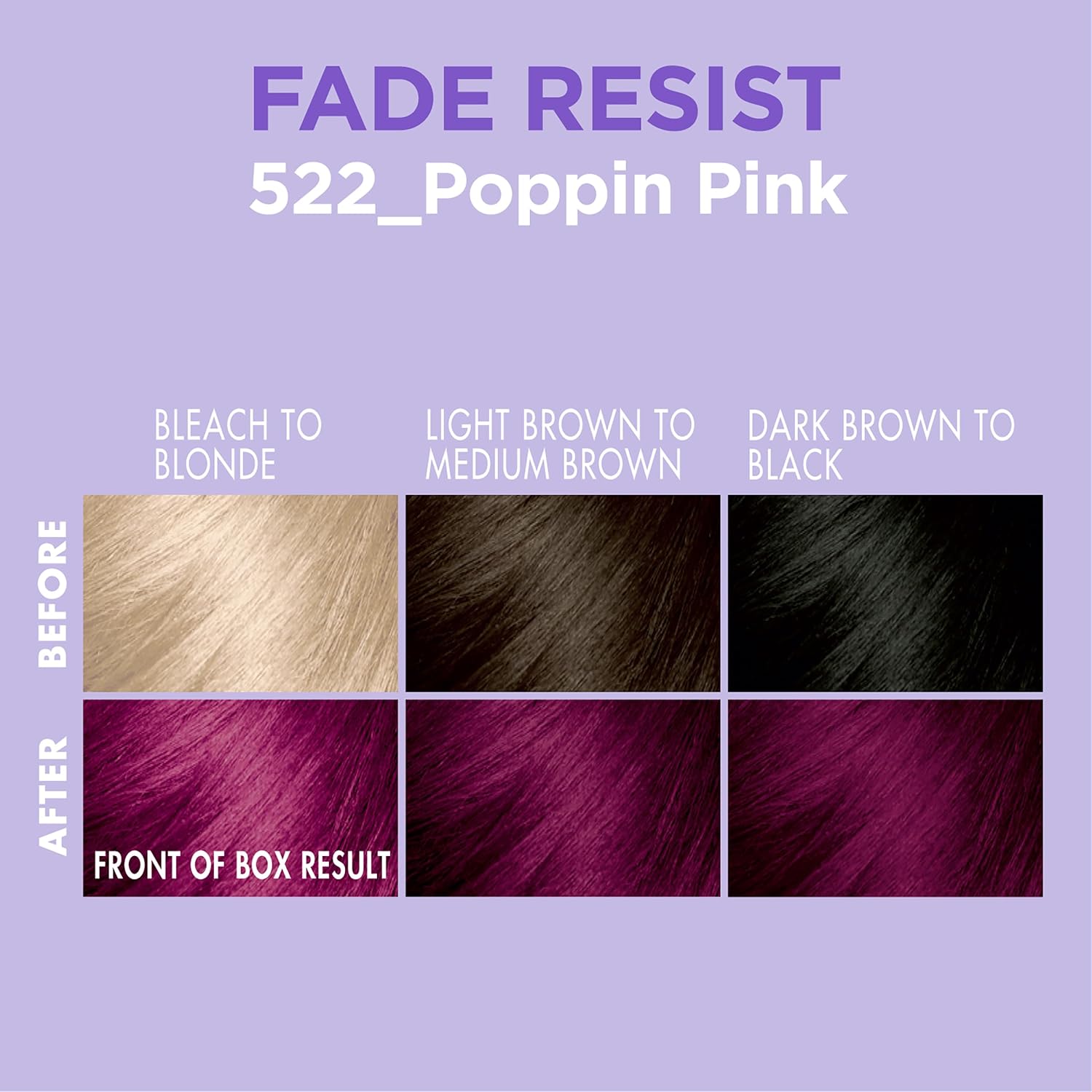 Dark & Lovely Fade Resist Permanent Hair Color, 522 Poppin Pink