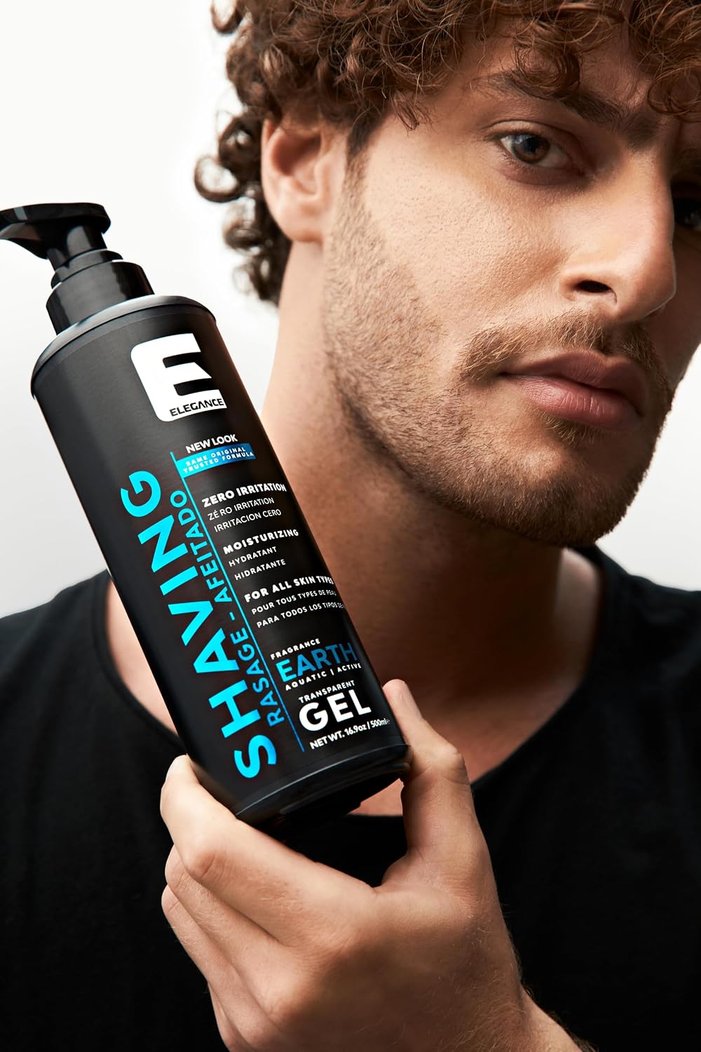 E Elegance Barber Accessories - Active Earth Fragrance Transparent Shaving Gel For Men 16.9oz