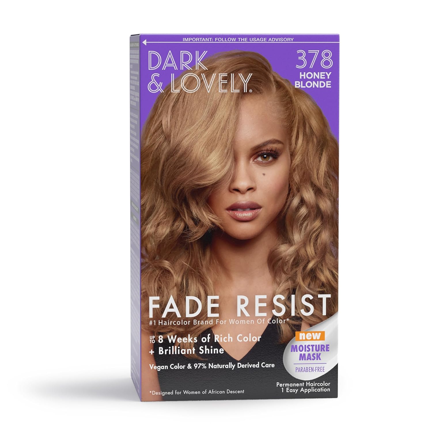 Dark & Lovely Fade Resist Permanent Hair Color, 378 Honey Blonde