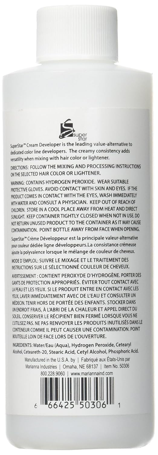 Super Star 30V Cream Peroxide Developer Hair Color 4oz