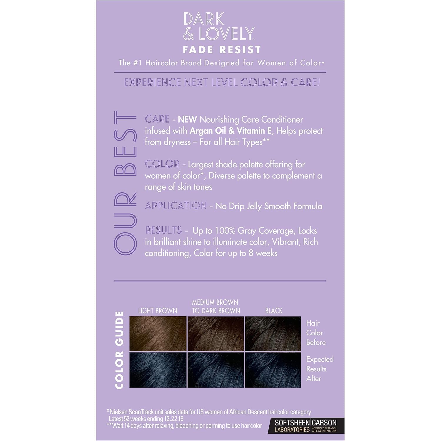 Dark & Lovely Fade Resist Permanent Hair Color, 382 Midnight Blue