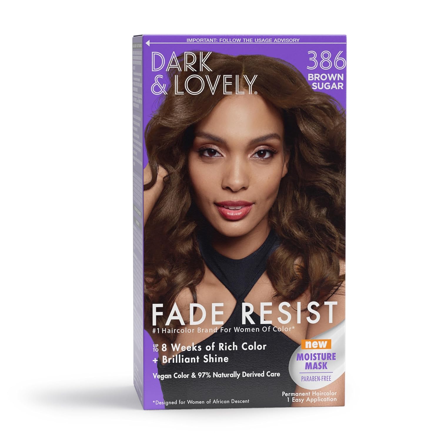 Dark & Lovely Fade Resist Permanent Hair Color, 386 Brown Sugar