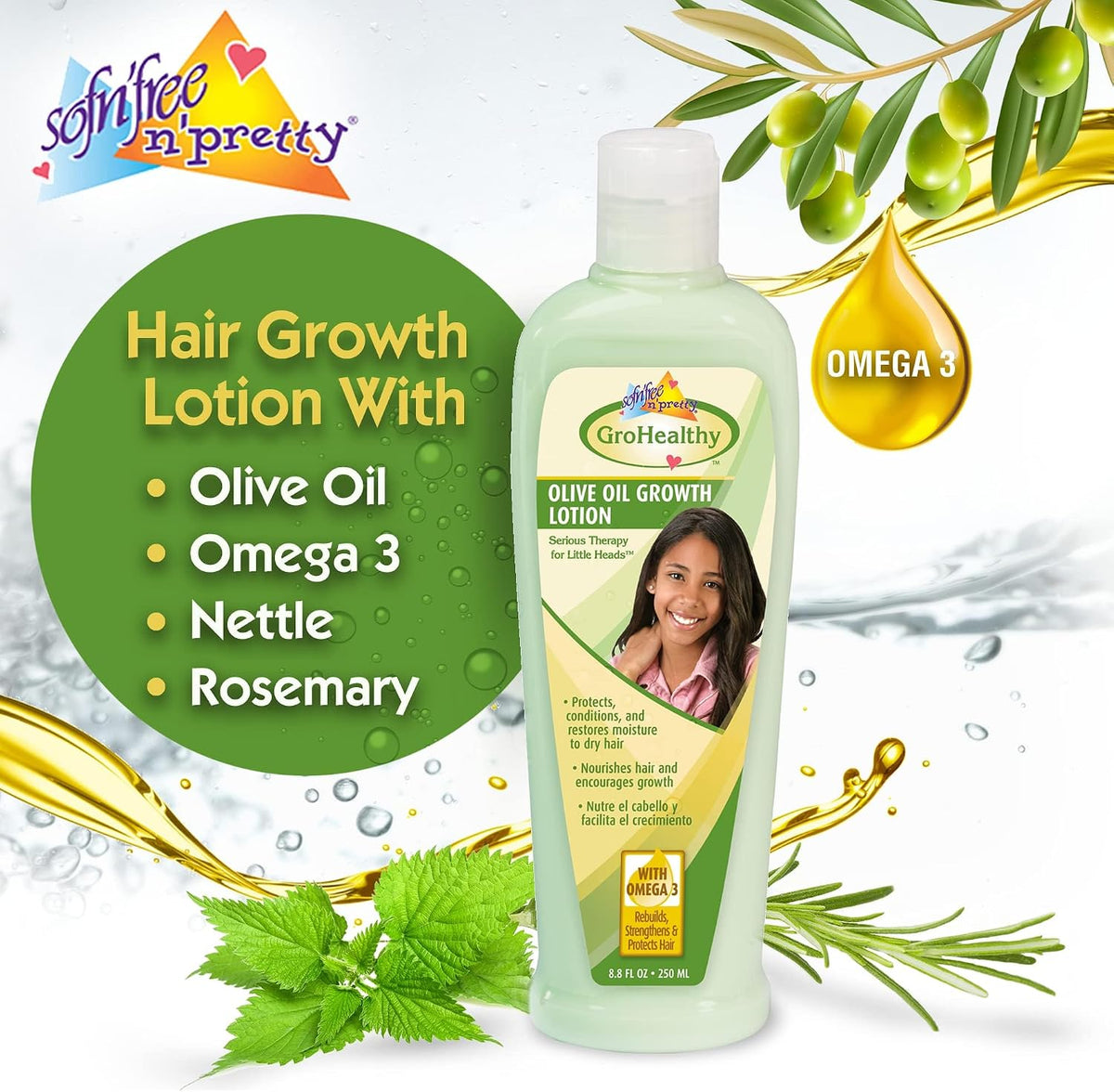 Hair Growth Lotion with Olive Oil Repairs 8.8oz