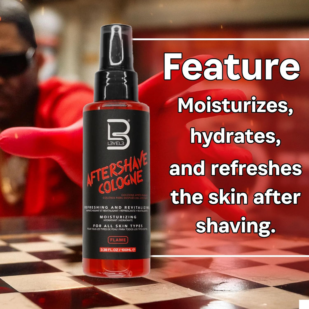 L3 Level 3 After Shave Spray Cologne for Men, Softens Skin, 3.38oz