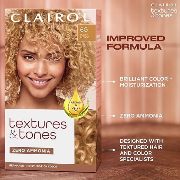 Clairol Textures & Tones Hair Dye Ammonia-Free Permanent Hair Color Creme, 6R Ruby Rage