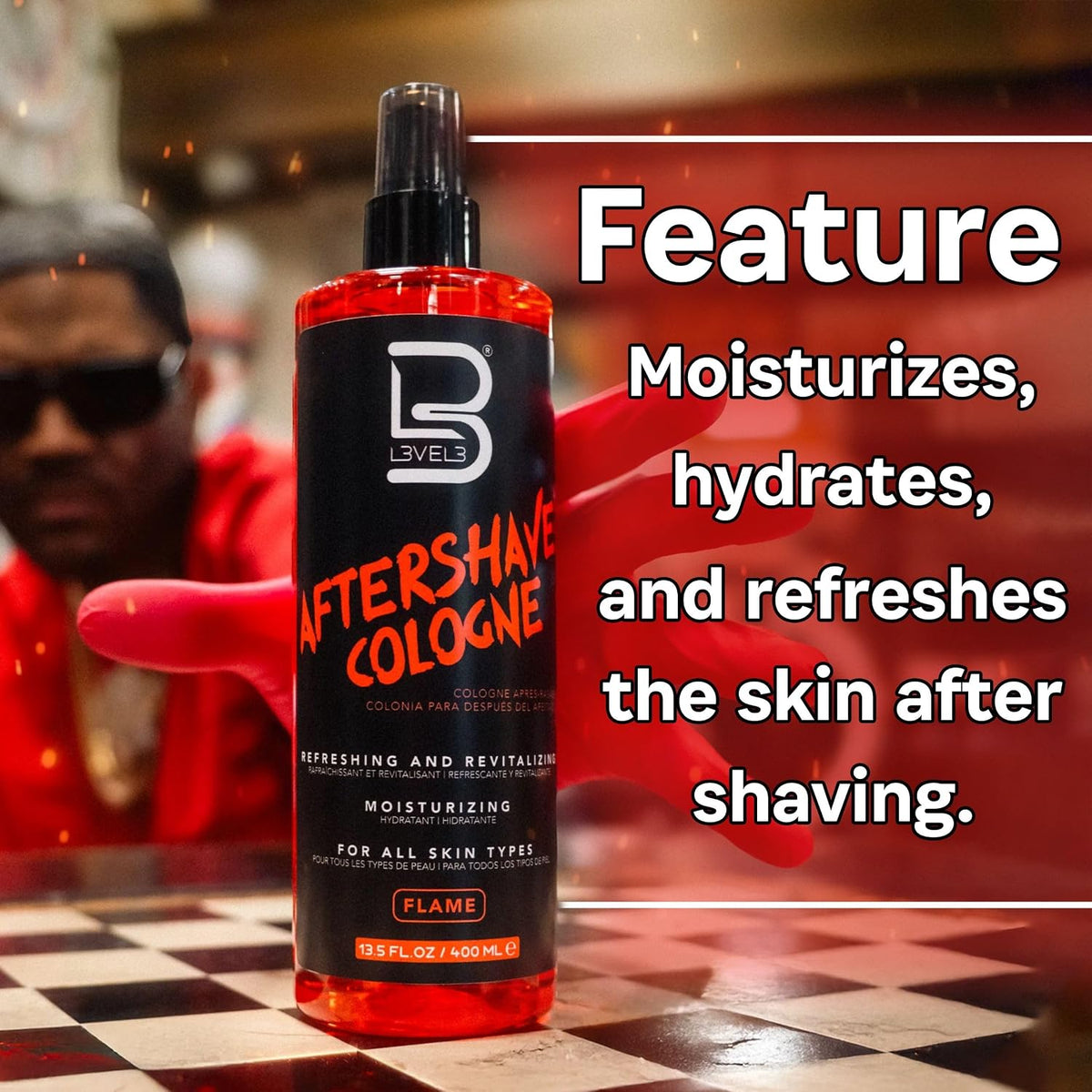 L3 Level 3 After Shave Spray Cologne for Men, Moisturizing Formula 13.5oz