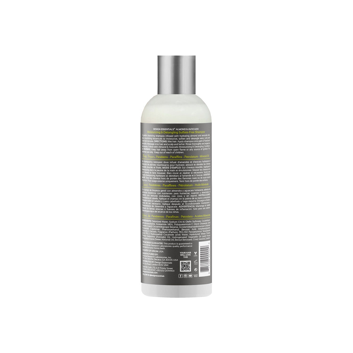 Design Essentials Almond & Avocado Moisturizing & Detangling Sulfate-Free Shampoo - 12fl oz