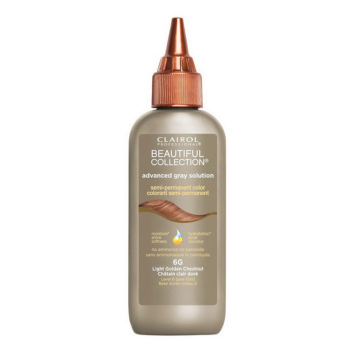 Clairol Beautiful Collection Advanced Gray Solution Hair Color, 6G Light Golden Chestnut, 3oz