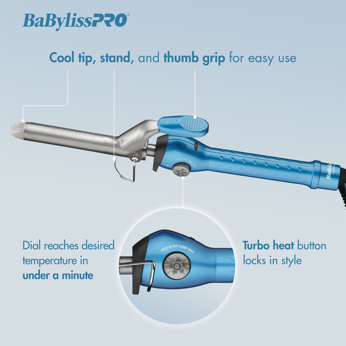 BaBylissPRO Nano Titanium ¾" Spring Curling Iron