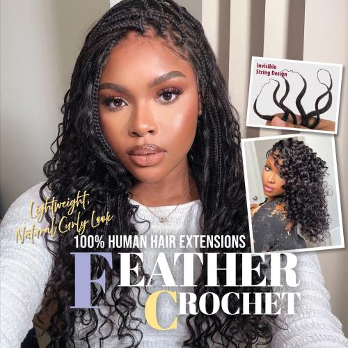 Outre Human Hair Crochet Braids X-Pression Feather Crochet Burmese 18"