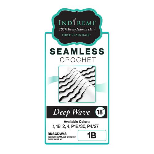 Bobbi Boss Human Hair Crochet Braids Indiremi Seamless Feather Crochet Deep Wave 18"(50g)