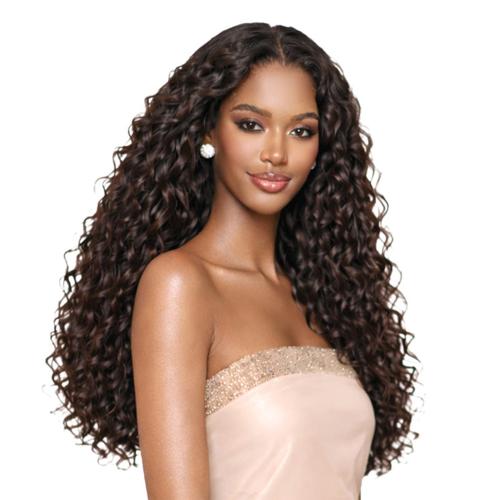 Bobbi Boss Human Hair Crochet Braids Indiremi Seamless Feather Crochet Deep Wave 18"(50g)